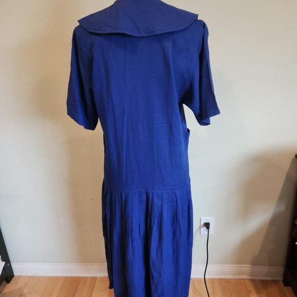 SOLD Vintage Drop Waist Dress with Silver Buttons - Picture 7 of 7